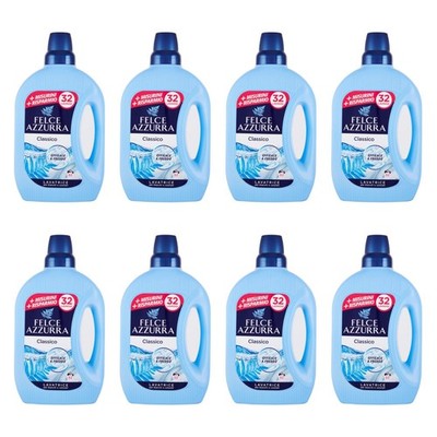 8er-Pack Felce Azzurra Lavatrice Classico Flüssigwaschmittel 32 Wäschen 1595ml