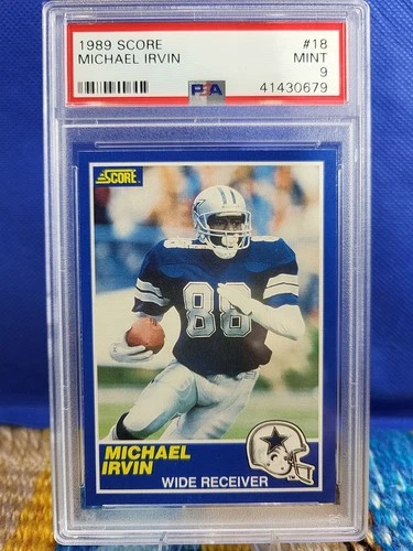 1989 Score #18 Michael Irvin Rookie Card PSA MINT 9 Dallas Cowboys HOF