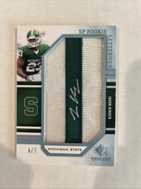 2009 SP Threads Lettermen College #6/7 Javon Ringer #231 Rookie Auto RC Buchstabe I