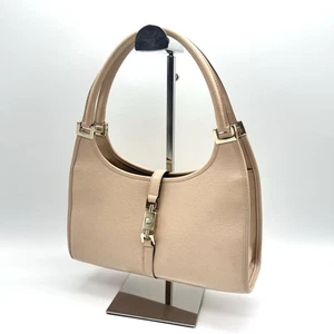 Sac à main bandoulière GUCCI Jackie cuir rose beige authentique du Japon
