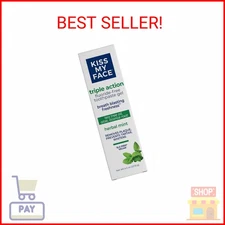 Kiss My Face Triple Action Toothpaste - SLS and Fluoride Free - Removes Plaque, 