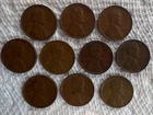 Lot of 10 circulated Lincoln pennies from 1940s
