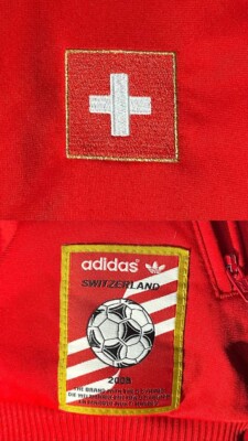 Adidas Originals Vintage 2008 zip Jacket red SUISSE Switzerland