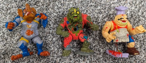 Vintage 1990s TMNT Figure Lot - Muck Man, Pizza Face, Wingnut - Figures Only