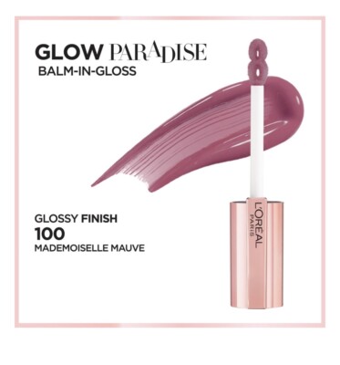 L'Oreal Paris Glow Paradise Hydrating Lip Balm-in-Gloss Mademoiselle Mauve #100
