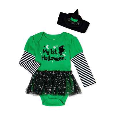 Baby Tutu & Headband Outfit My 1st Halloween Way To Celebrate 24M