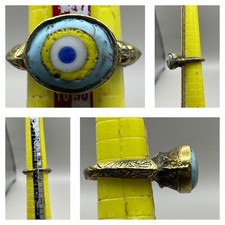 UNIQUE RARE ANCIENT PHOENICIAN ROMAN GLASS RING 300BC