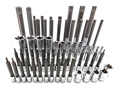 60Pc Master CR-V Star Socket Set Tool Bit Kit Tamper Proof