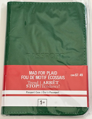 MAD FOR PLAID Trend STOP! PASSPORT CASE - GREEN