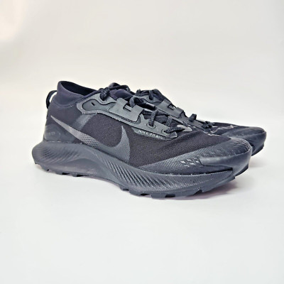 Nike Pegasus Trail 3 GTX Gore-Tex Black Grey Mens 8.5US 7.5UK Running Shoes New