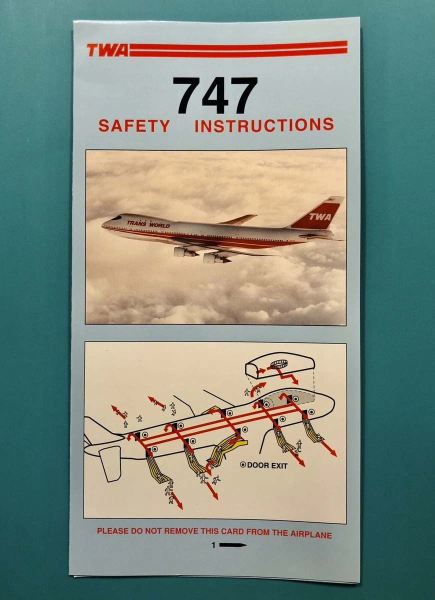 Safety Card TWA Airlines Collectibles for sale | eBay