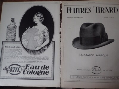 Eau de Cologne Nr. 4711 + Filzstifte TIRARD Reklame Papier ILLUSTRATION 1927
