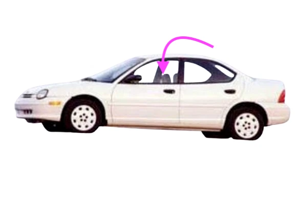 Se adapta a: Dodge 1995-1999, Plymouth neón 4D sedán puerta delantera izquierda ventana vidrio Foto 2 de 4