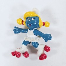Smurfs 20126 Smurfette Roller Skating Skater Skate Smurf Figure Vintage 80s NICE