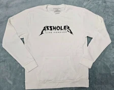 Assholes*s Live Forever Sweatshirt, White with Black Logo, Size Large NEW
