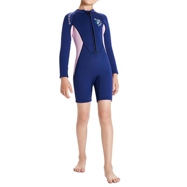 Childrens Wetsuit Thermal Fullsuit Kids Wetsuit for Swim Pink