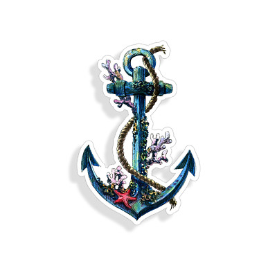 Anchor Sticker Beach Ocean Sea Coral Cup Laptop Car Vehicle Window Bumper Decal