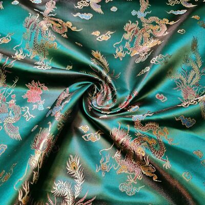 green emerald velvet dress Floral Embroidery with Sequins on Alina Silk Fabric – Saraaha