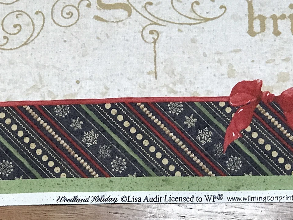 Panel de tela de algodón Woodland Holiday Cardinals, renos, muñeco de nieve, búho acolchados  Foto 2 de 2