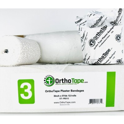 OrthoTape Plaster Bandages Casting Cloth Gauze Wrap Belly Yeso - 3''X5YRDS 12ROLL