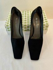 Vintage Etienne Aigner Y2K Black Satin Square Toe Pump 2.5 inch 10 M