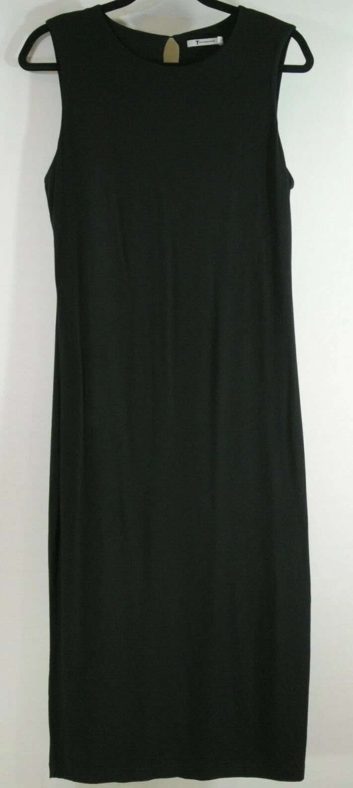 NUOVO T ALEXANDER WANG pullover senza maniche abito midi nero taglia L #D2113