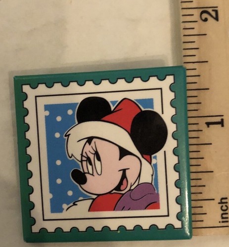 Minnie Mouse Christmas Stamp Pin Square Vintage (A) - Picture 3 of 3