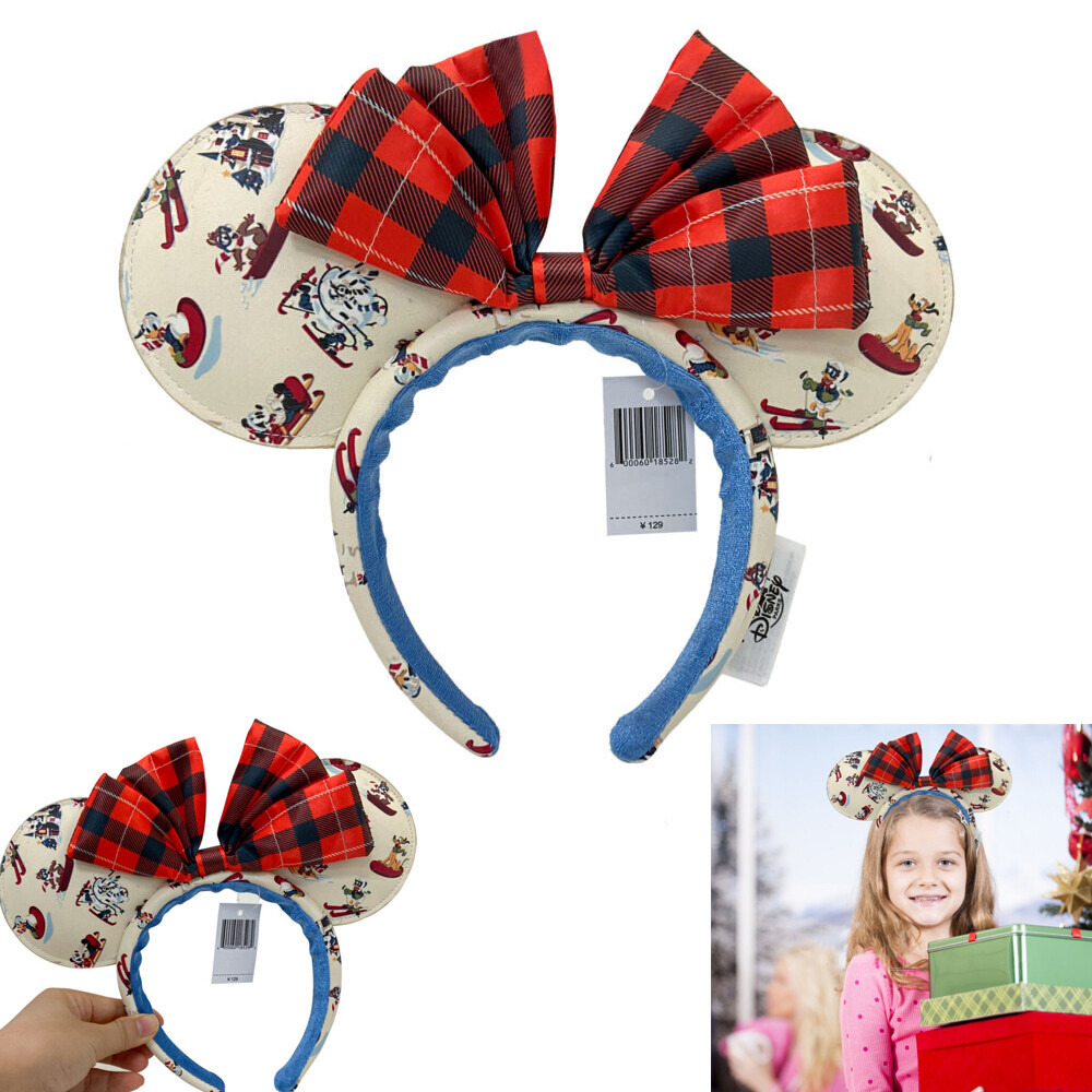 Disney Parks Limited Edition Christmas Minnie Mouse Ears Headband Lodge Snow Limited Lodge Snow Minnie Mouse Ears Christmas Headband  main image 4