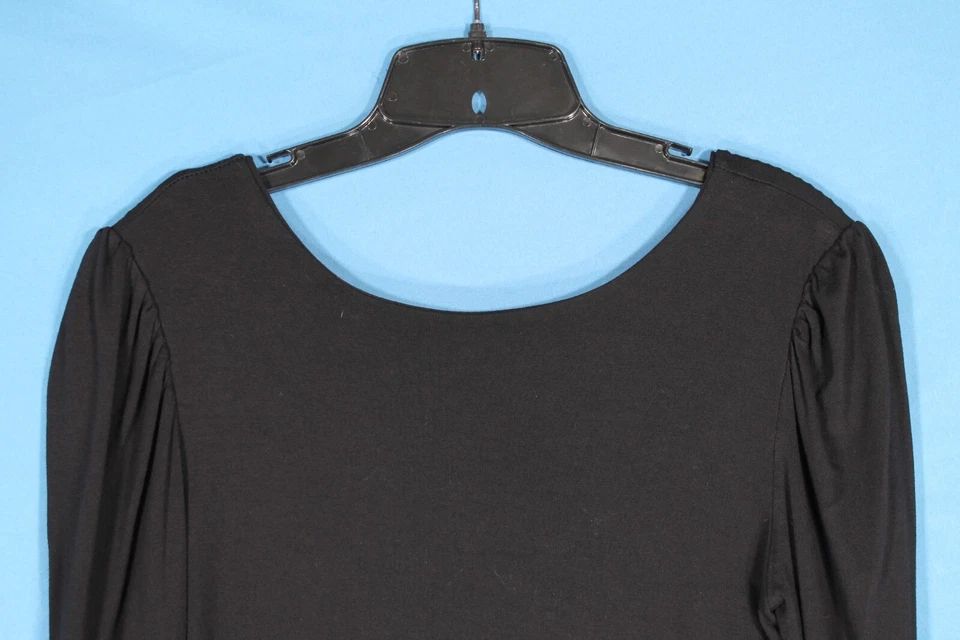 BLUSA/TOP VERONICA M TEJIDO ELÁSTICO SUAVE mangas abullonadas espalda baja dobladillo talla M Foto 2 de 4