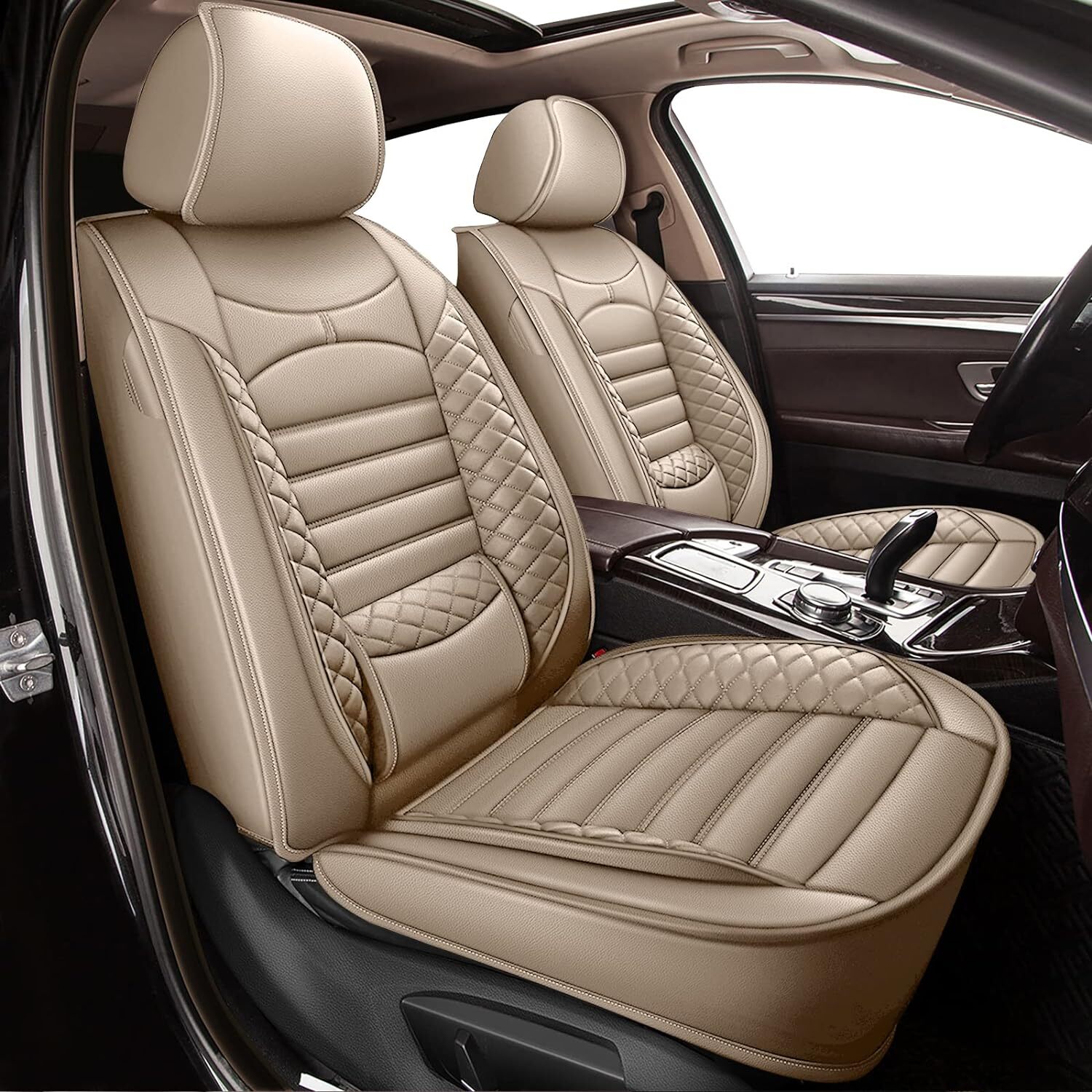 Car 2-Seat Cover Front Row Protector PU Leather Pad For JEEP Compass 2012-2017