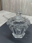 Baccarat Bretagne Crystal Mustard Jar Lid Spoon France Signed Condiments Vintage — photo 3