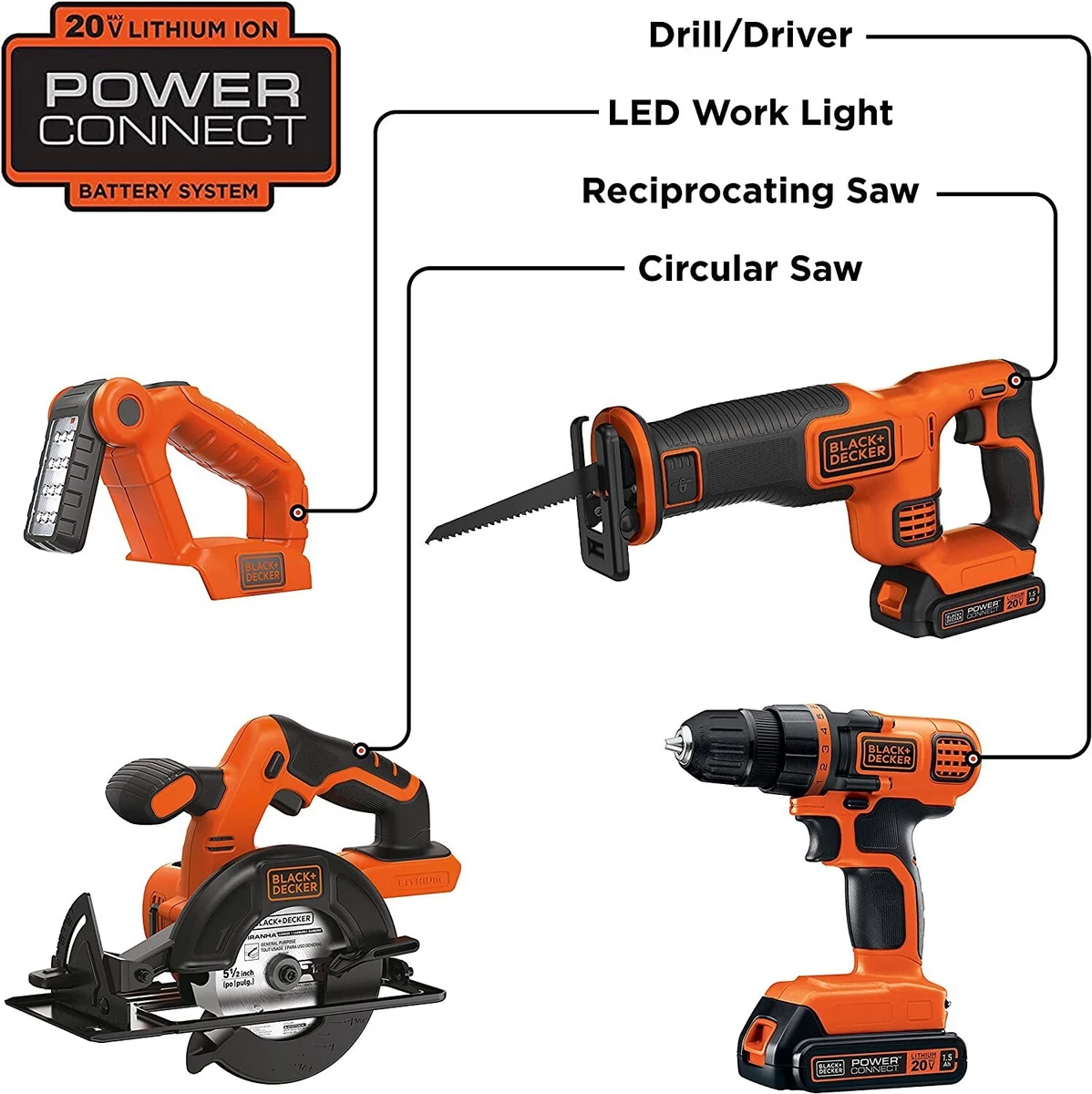 20V Max* Powerconnect 7/8 In. Cordless Reciprocating Saw