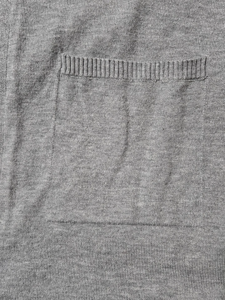 Suéter Verve Ami Mujer Pequeño Gris Frente Abierto Chal Cuello Neutro Acogedor Foto 3 de 4