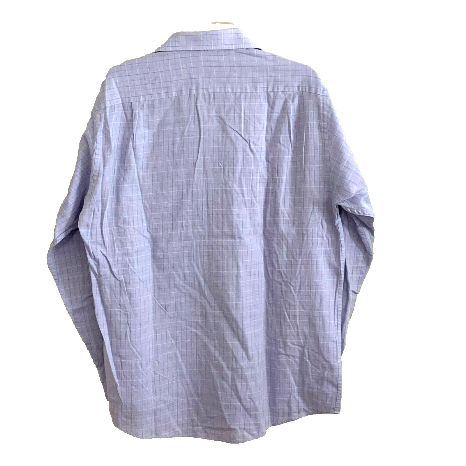 Thomas Nash Men’s Dress Shirt Size 16.5 Blue Check Long Sleeve Button Up image 3