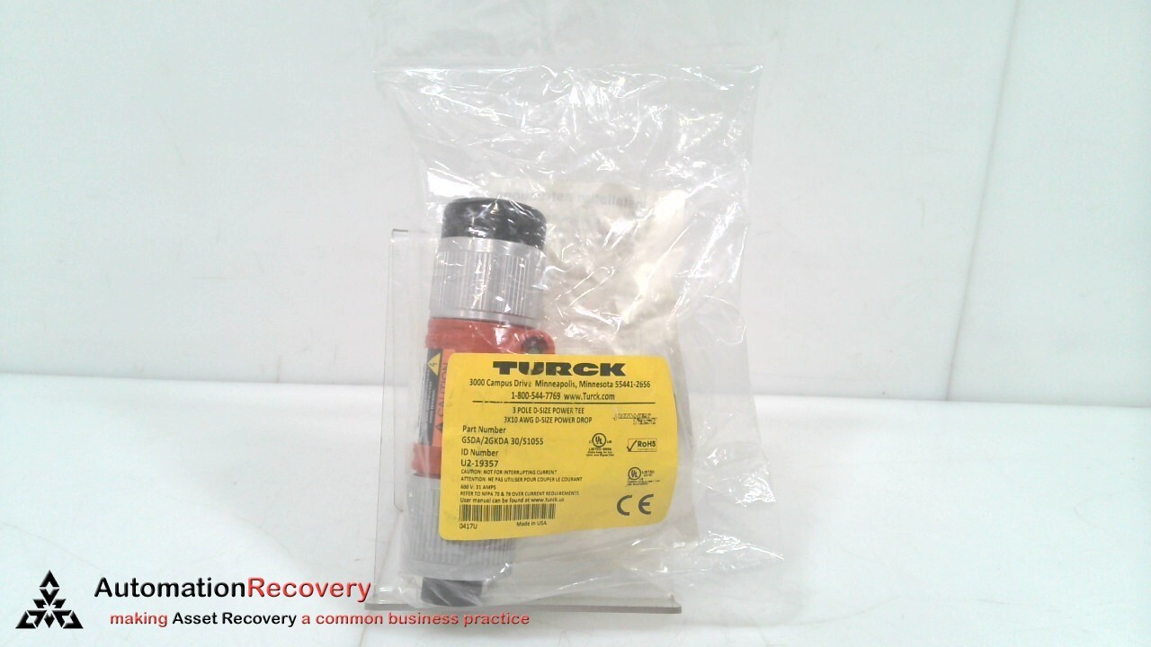TURCK GSDA/2GKDA 30/S1055, POWERFAST TEE CONNECTOR, U2-19357, NEW #266360