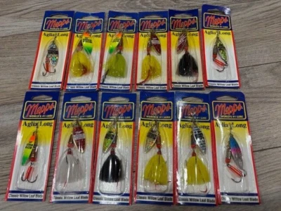 Mepps Aglia Long Spinner 1/4 oz Size 2 Chartreuse Gold Silver Red (Choose Color)