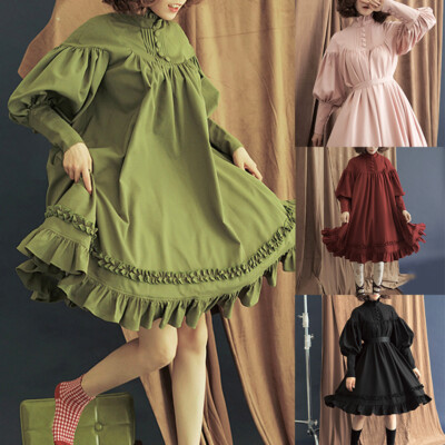 Womens Lace Gothic Ruffle Vintage Lolita Dress Japanese Cute Cute Dresses |  eBay
