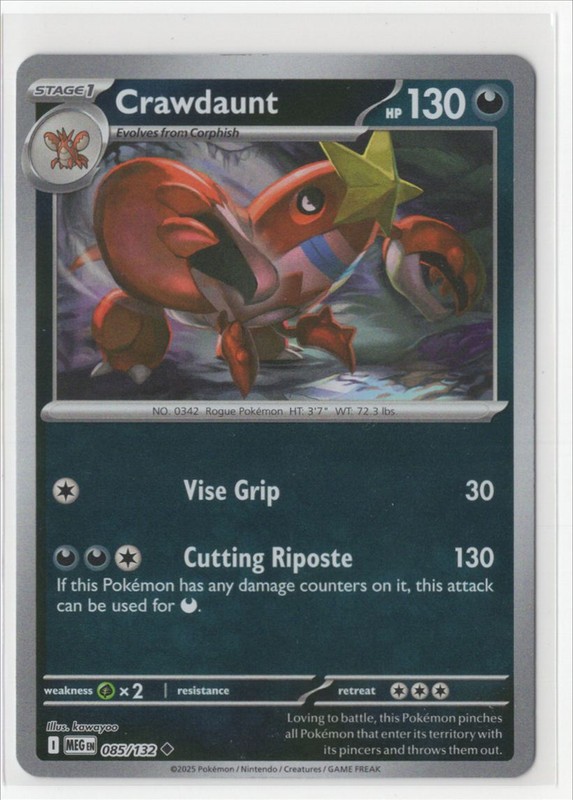 Pokemon Mega Evolution - 085/132 Crawdaunt Reverse Holo