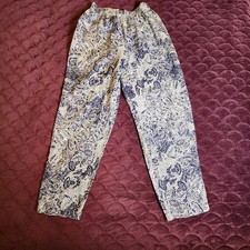 Vintage Rafaella Petites 100 Silk High Rise Pull on Wide leg Pants Size M