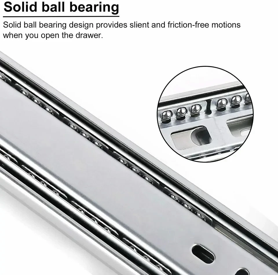 Rodamiento de bolas de extensión completa de 10"-22" 100 lb cajón de alta resistencia riel deslizante Foto 4 de 4