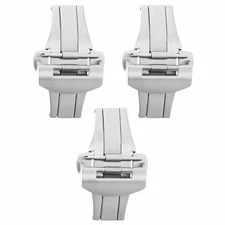 3 PAM 22MM DEPLOYMENT BAND CLASP LEATHER STRAP BUCKLE FOR PANERAI 44MM POLISH