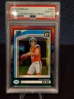 2024 Panini Donruss - Rated Rookie Bo Nix #369 Optic Preview Red & Green PSA 10