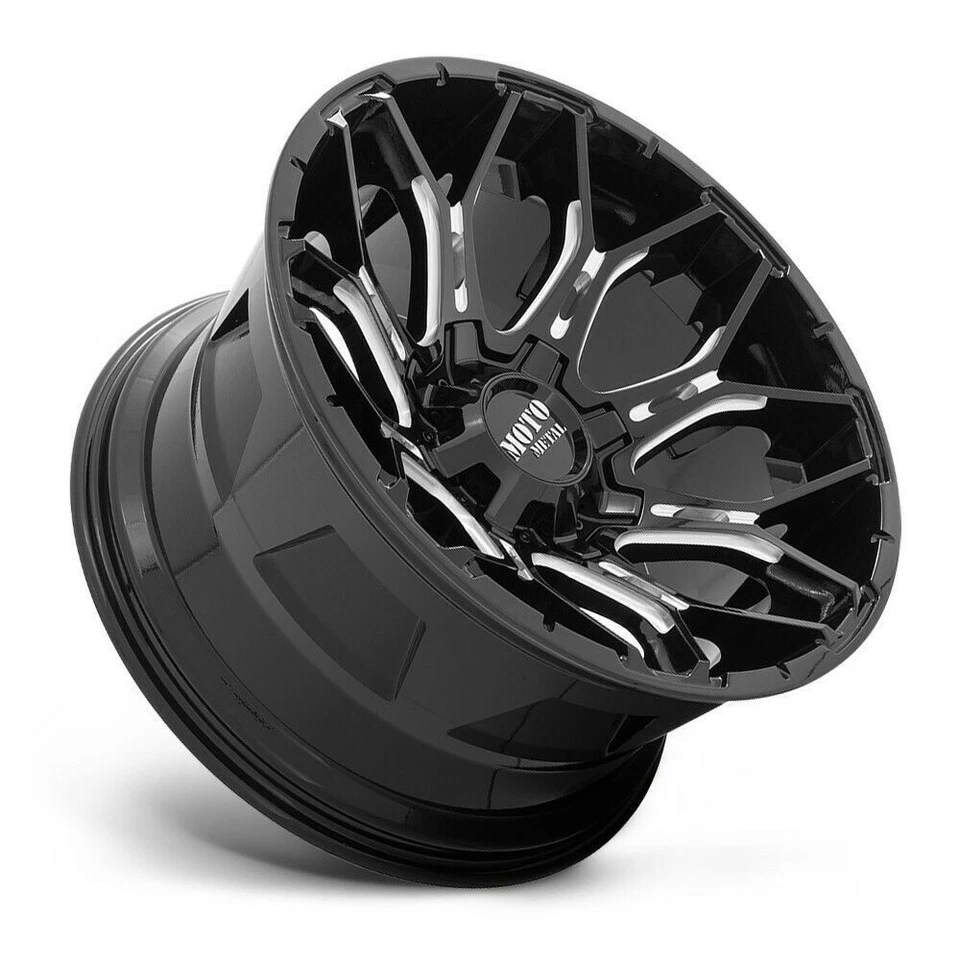 Moto Metal MO808 Sniper 20x9 5x5 5x5.5 Gloss Black Milled Wheel 20" 0mm Rim - Image 3 of 4