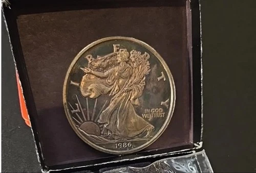 1 Troy Pound Fine Silver Eagle Coin Rare Date. Toned!!. 12 Ounces American .999