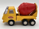 Vintage 1970's Yellow & Red Mini Tonka Cement Concrete Mixer Truck Pressed Steel