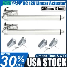 2 Dual 12" Stroke 330lbs Linear Actuator +Mount Bracketfor Medical Auto Car Lift