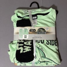 Star Wars Mandalorian PJ Set Women XS Green Grogu Baby Yoda 3 Piece Socks
