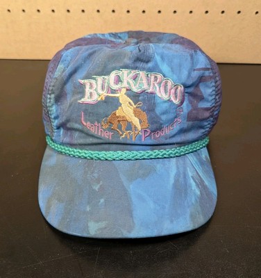 VINTAGE BUCKAROO LEATHER PRODUCTS FLORAL ALL OVER PRINT ROPE HAT OSFA STRAP BACK