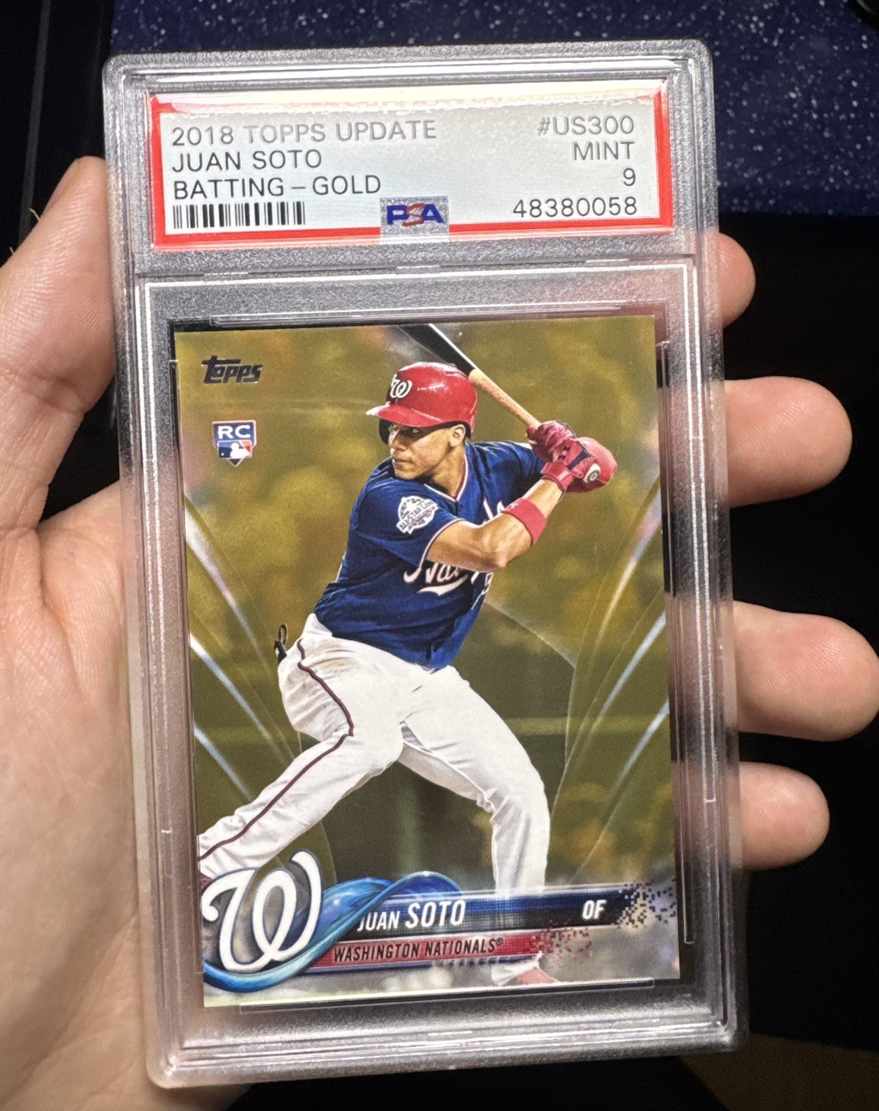 2018 Topps Update Juan Soto RC Gold Rookie #/2018 Nationals PSA 9