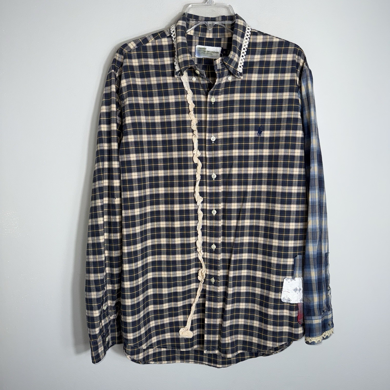 Upcycled Handmade Patchwork Button Front Shirt-Co… - image 1